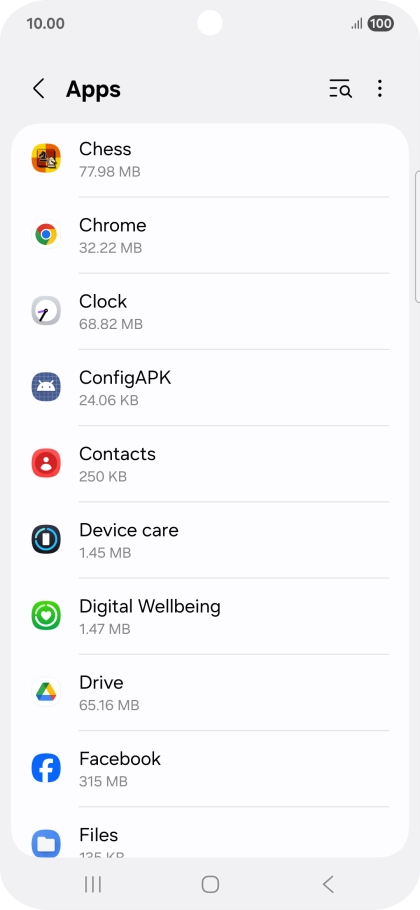 Press the required app. Press the required app.