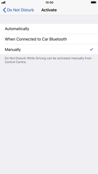 Press the required setting. Press the required setting.