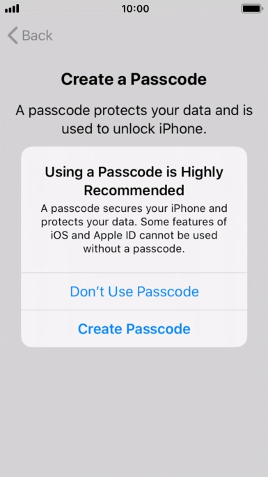 If you turn off the function, press Don't Use Passcode. If you turn off the function, press Don't Use Passcode.