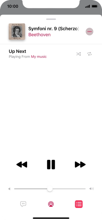 Press the shuffle icon to turn the function on or off. Press the shuffle icon to turn the function on or off.