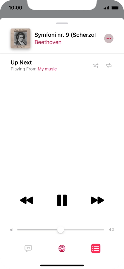 Press the shuffle icon to turn the function on or off. Press the shuffle icon to turn the function on or off.