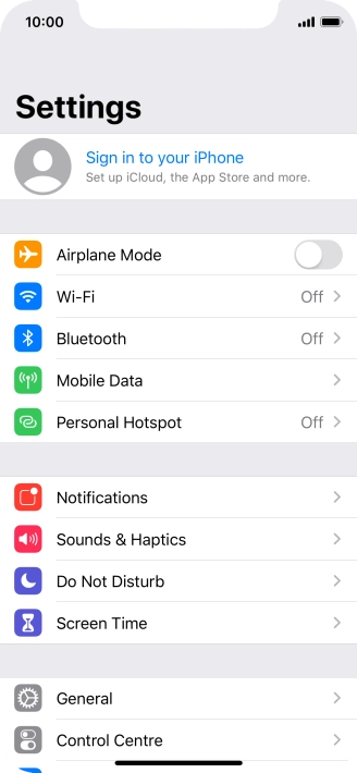 Press Sign in to your iPhone. Press Sign in to your iPhone.