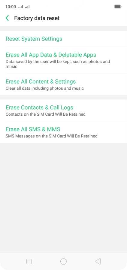 Press Erase All Content & Settings. Press Erase All Content & Settings.