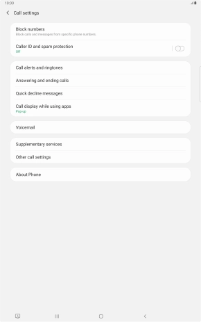 Press Supplementary services. Press Supplementary services.