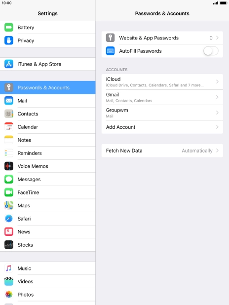 Press the required account. Press the required account.