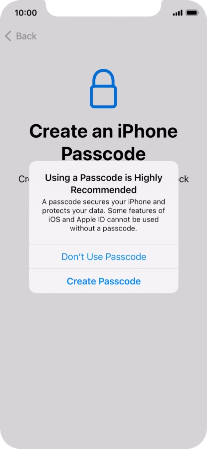 If you turn off the function, press Don't Use Passcode. If you turn off the function, press Don't Use Passcode.
