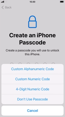 Follow the instructions on the screen to turn on use of phone lock code or press Don't Use Passcode. Follow the instructions on the screen to turn on use of phone lock code or press Don't Use Passcode.