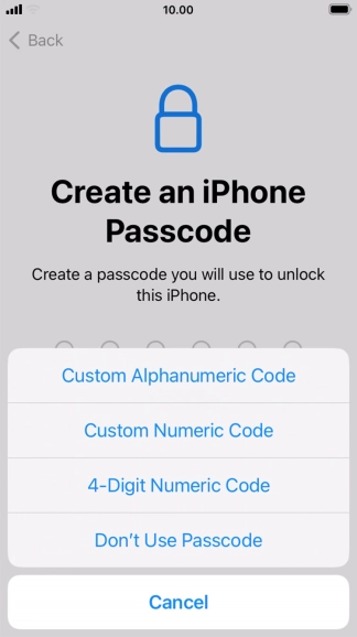 Follow the instructions on the screen to turn on use of phone lock code or press Don't Use Passcode. Follow the instructions on the screen to turn on use of phone lock code or press Don't Use Passcode.