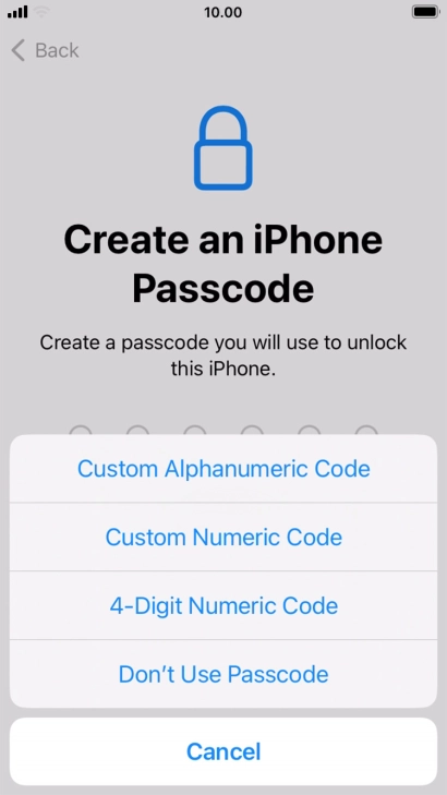 Follow the instructions on the screen to turn on use of phone lock code or press Don't Use Passcode. Follow the instructions on the screen to turn on use of phone lock code or press Don't Use Passcode.