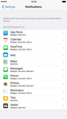 Press the required application. Press the required application.