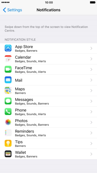Press the required application. Press the required application.