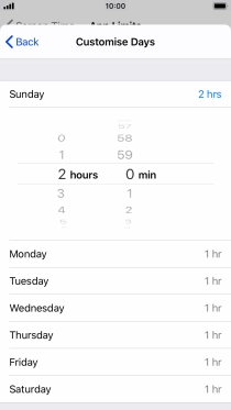 Select the required time limit. Select the required time limit.