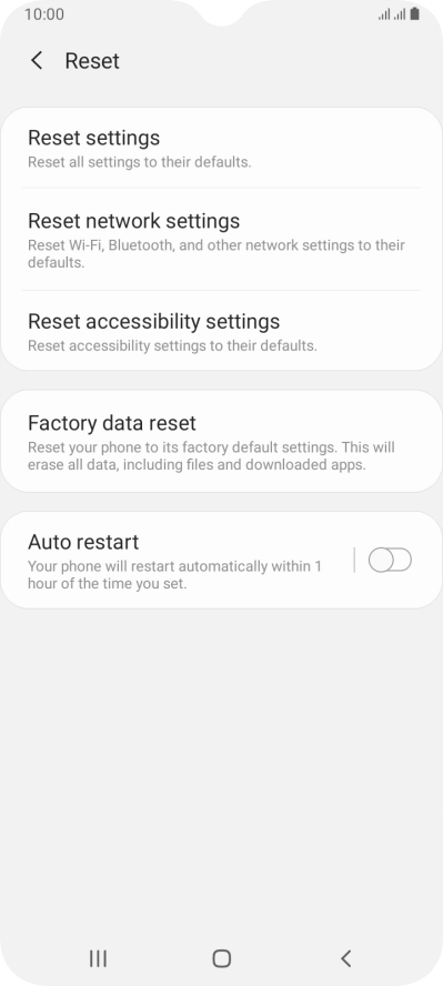 Press Factory data reset. Press Factory data reset.