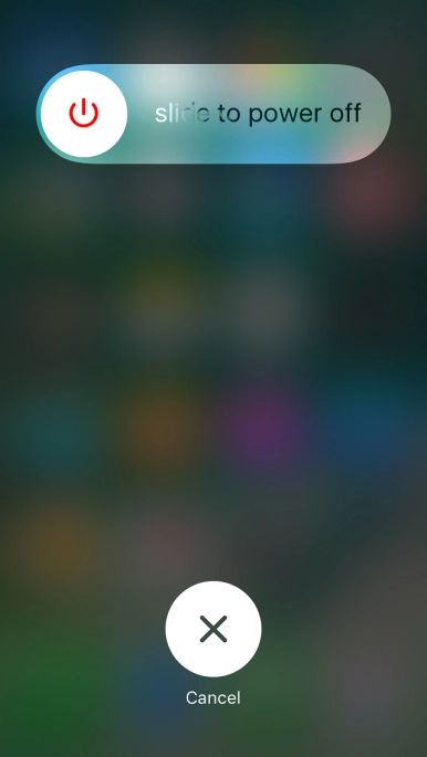Press and drag the power off icon right. Press and drag the power off icon right.