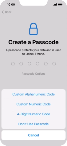 Follow the instructions on the screen to turn on use of phone lock code or press Don't Use Passcode. Follow the instructions on the screen to turn on use of phone lock code or press Don't Use Passcode.