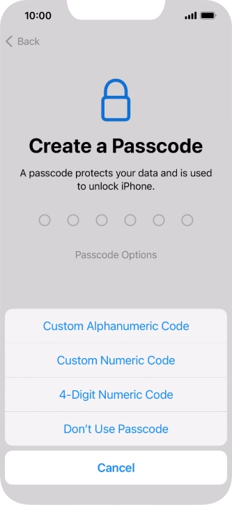 Follow the instructions on the screen to turn on use of phone lock code or press Don't Use Passcode. Follow the instructions on the screen to turn on use of phone lock code or press Don't Use Passcode.