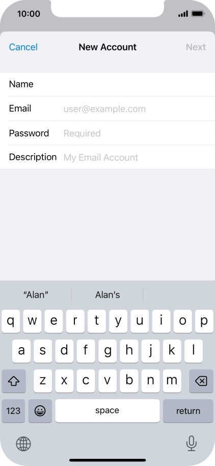 Press Email and key in your email address. Press Email and key in your email address.