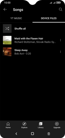 Press the required audio file. Press the required audio file.