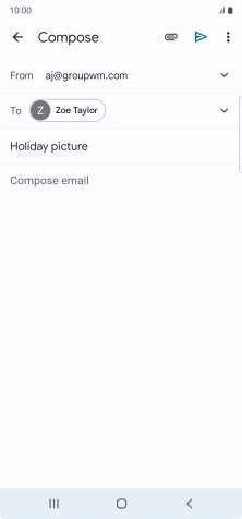 Press the text input field and write the text for your email message. Press the text input field and write the text for your email message.