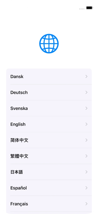 Press the required language. Press the required language.