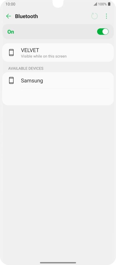 Press the required Bluetooth device and follow the instructions on the screen to pair the device with your phone. Press the required Bluetooth device and follow the instructions on the screen to pair the device with your phone.