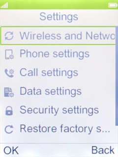 Select Restore factory settings. Select Restore factory settings.