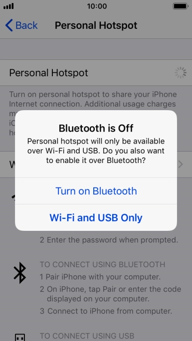 If Wi-Fi is turned on, press Wi-Fi and USB Only. If Wi-Fi is turned on, press Wi-Fi and USB Only.