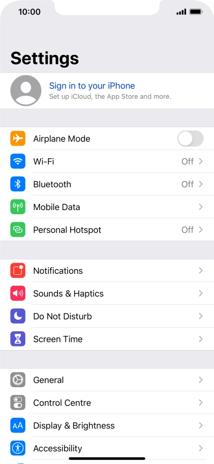 Press Sign in to your iPhone. Press Sign in to your iPhone.