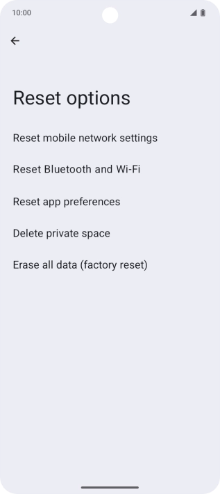 Press Reset mobile network settings. Press Reset mobile network settings.