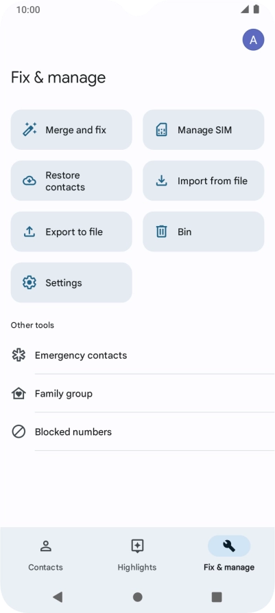 Press Manage SIM. Press Manage SIM.