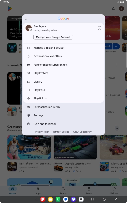 Press Manage apps and device. Press Manage apps and device.