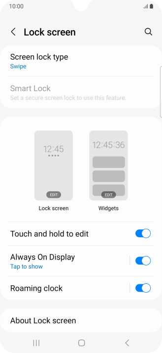 Press Screen lock type. Press Screen lock type.