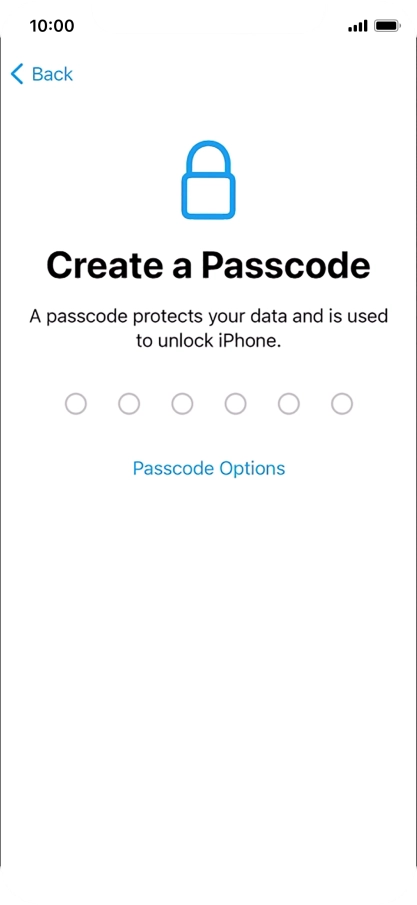 Press Passcode Options. Press Passcode Options.
