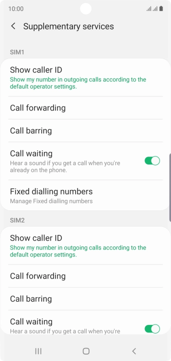 Press Call barring. Press Call barring.