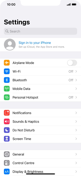 Press Sign in to your iPhone. Press Sign in to your iPhone.