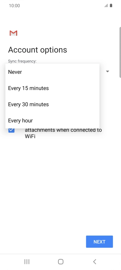 Press the required setting. Press the required setting.