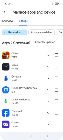 Press the required app. Press the required app.