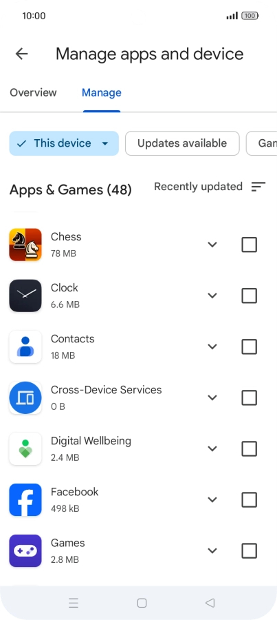 Press the required app. Press the required app.