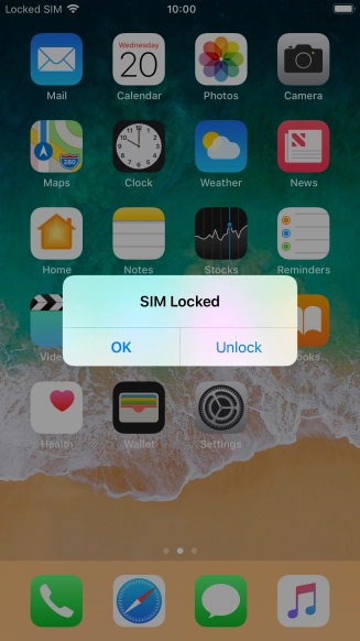 If your SIM is locked, press Unlock. If your SIM is locked, press Unlock.
