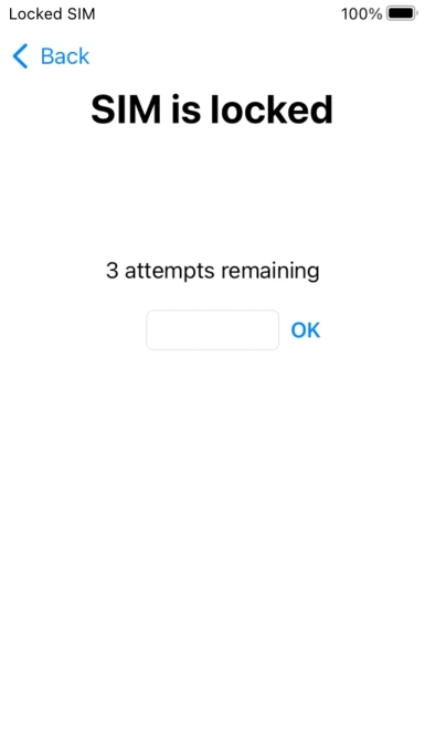 If your SIM is locked, key in your PIN and press OK. If your SIM is locked, key in your PIN and press OK.