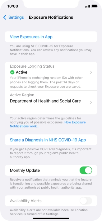 Press Exposure Logging Status. Press Exposure Logging Status.