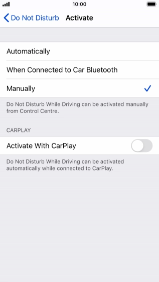 Press the required setting. Press the required setting.