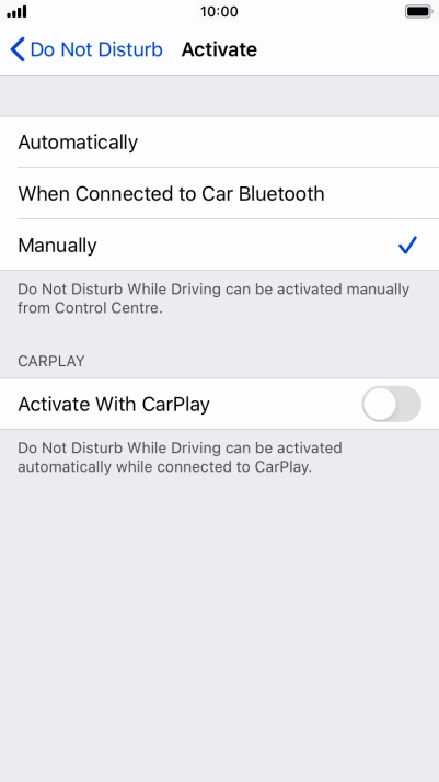 Press the required setting. Press the required setting.