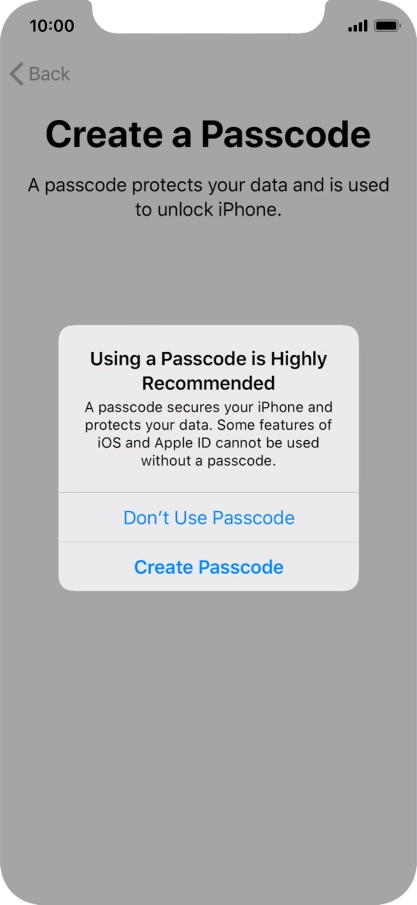 If you turn off the function, press Don't Use Passcode. If you turn off the function, press Don't Use Passcode.