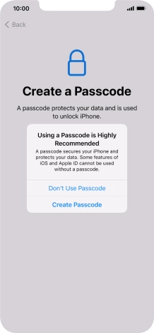 If you turn off the function, press Don't Use Passcode. If you turn off the function, press Don't Use Passcode.