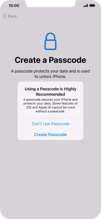 If you turn off the function, press Don't Use Passcode. If you turn off the function, press Don't Use Passcode.