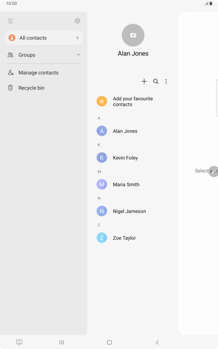Press Manage contacts. Press Manage contacts.