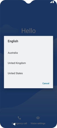 Press the required country or area. Press the required country or area.