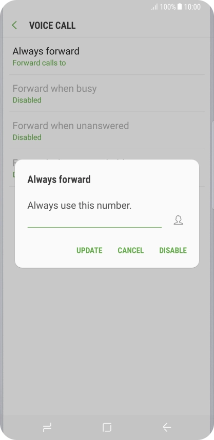 Press DISABLE. Press DISABLE.