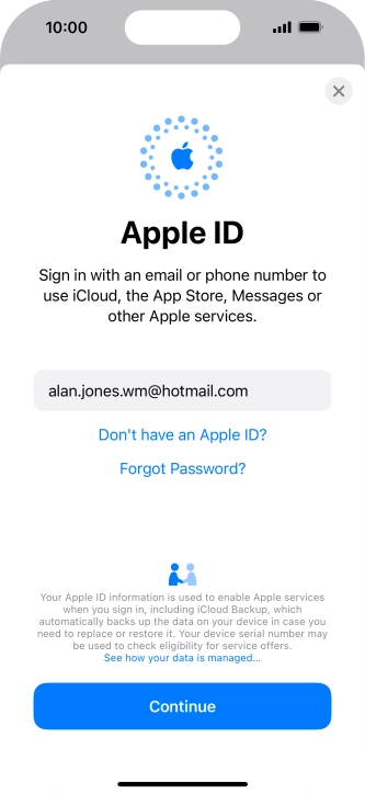 Press Continue. Press Continue.